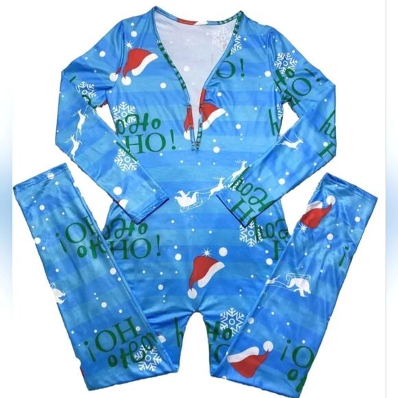 Ladie's Christmas jumpsuit, sz Medium - Picture 2 of 5